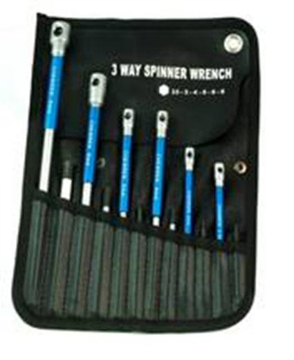 6Pcs Hex 3Way T-Handle Spinner Wrench Set